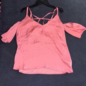 Forever 21 Pink Cold Shoulder Blouse